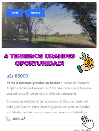 oportunidad de inversión
 en escobar venta terrenos grandes en barrio el cazador